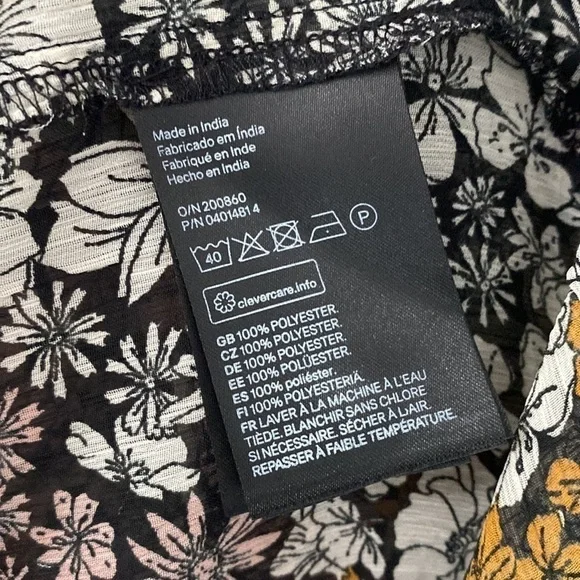 H&m Floral Button Sheer Long Sleeve Blouse Women’s Size 12 - Picture 9 of 15